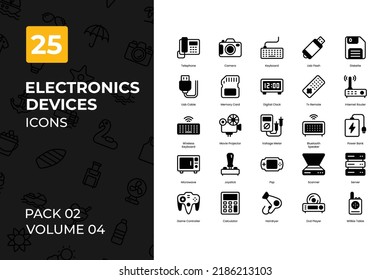 Electronics Icons Collection. Set contains such Icons as television, smartphone, computer, tablet, and more.