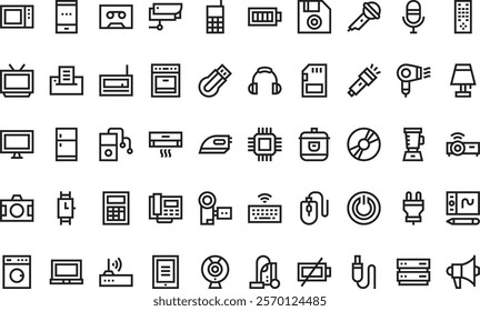 Electronics icons  High-Quality Vector Icons Collection with Editable Stroke. Ideal for Professional and Creative Projects.