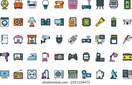 Electronics icons High-Quality Vector Icons Collection with Editable Stroke. Ideal for Professional and Creative Projects.