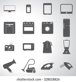 Electronics icons illustration set