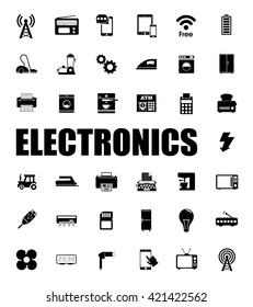 Electronics icons set