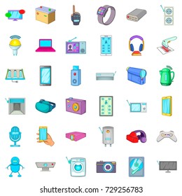 Electronics icons set. Cartoon style of 36 electronics vector icons for web isolated on white background