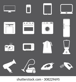 Electronics icons set illustration