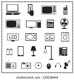 Electronics icons set, Vector illustration