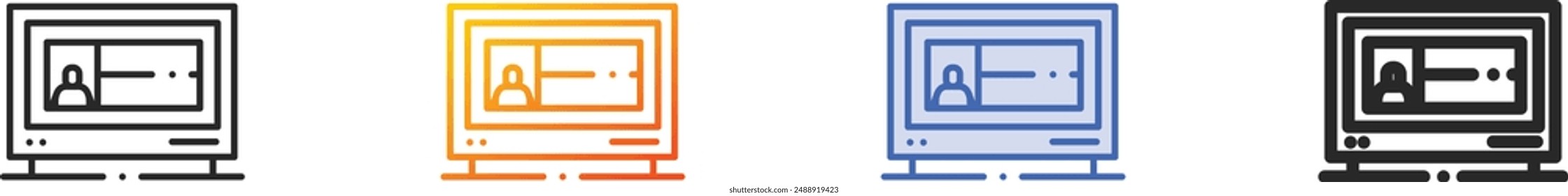 electronics icon.Thin Linear, Gradient, Blue Stroke and bold Style Design Isolated On White Background