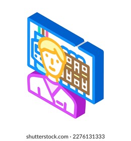 reparadores de instaladores de dispositivos electrónicos, vector de iconos isométricos. firma de los reparadores de instaladores electrónicos. ilustración de símbolo aislado