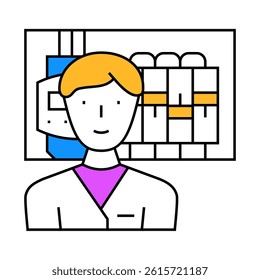 electronics installers repairers line icon vector. electronics installers repairers sign. isolated symbol illustration