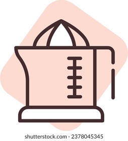 Fabricante de jugos electrónicos, ilustración o icono, vector sobre fondo blanco.