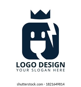 Electronics King Professional E-commerce Webshop Logo Design Vector