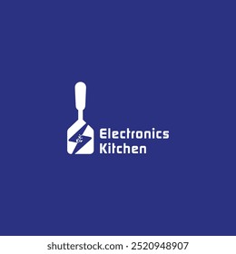 Design de logotipo de cozinha eletrônica. Logotipo de cozinha mestre minimalista de chocolate