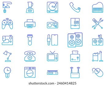 Electronics Line Gradient icon pictogram symbol visual illustration Set