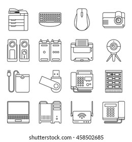 Electronics line icons. Electronic devices thin line vector signs