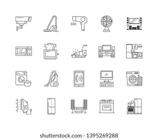 Electronics line icons, signs, vector set, outline illustration concept 