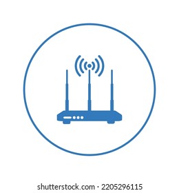 Electronics modem wifi router icon | Circle version icon |