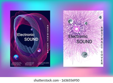 Electronics music set covers. Line art banner. Isolated vector illustration vector music background. Vector print template. Geometric print. Abstract vector background. 