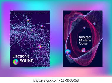 Cubiertas de juego de música electrónica. Banner de arte de línea. Fondo de la música vectorial de ilustración aislada. Plantilla de impresión vectorial. Impresión geométrica. Fondo del vector abstracto. 