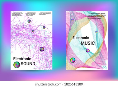 Fundas de juego de música electrónica. Banner de arte de línea. Fondo de la música vectorial de ilustración aislada. Plantilla de folleto comercial. Impresión geométrica. Resumen del fondo vectorial. 