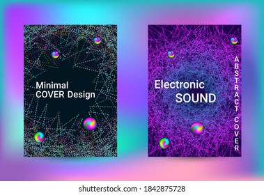 Elektronik-Musikset-Cover Line Art Banner. Einzige Vektorgrafik, Vektormusik, Hintergrund. Vektorgrafik-Vorlage. Geometrischer Ausdruck. Abstrakter Vektorhintergrund. 