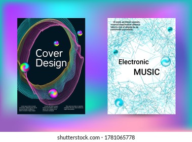 Elektronik-Musikset-Cover Minimale Vektorabdeckung. Vektorgrafik-Vorlage. Geometrischer Ausdruck. Abstrakter Vektorhintergrund. 