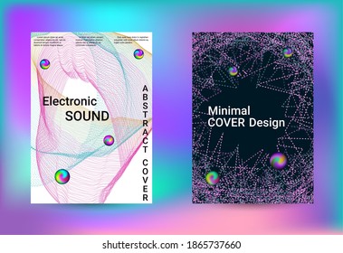 Electronics music set covers. Minimal creative art. Business brochure template. Geometric print. Abstract vector background. 
