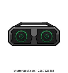 electronics partybox sound cartoon. audio speaker, stereo power electronics partybox sound sign. isolated symbol vector illustration