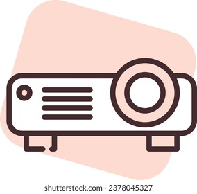 Electronics projector, illustration or icon, vector on white background.