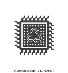 símbolo de reciclaje electrónico, arte vectorial.