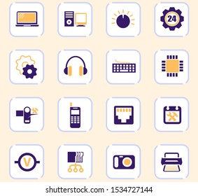 Electronics repair vector icons for user interface design