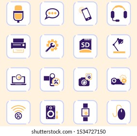 Electronics repair vector icons for user interface design