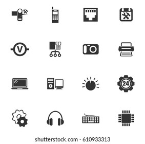 Electronics repair vector icons for user interface design