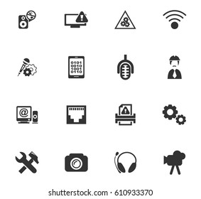 Electronics repair vector icons for user interface design