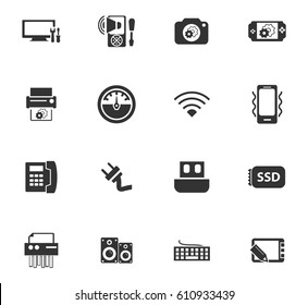 Electronics repair vector icons for user interface design