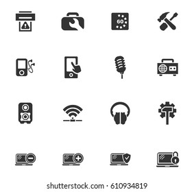 Electronics repair vector icons for user interface design