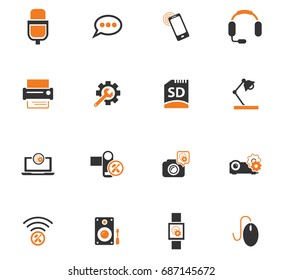 Electronics repair vector icons for user interface design