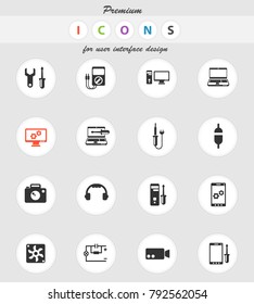electronics repair vector icons for web and user interface design