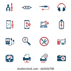 electronics repair web icons for user interface design