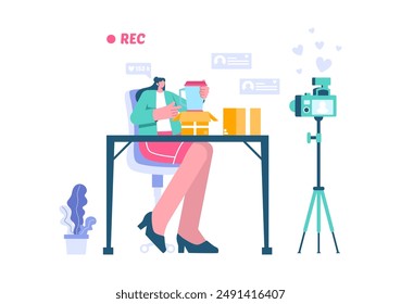 Electronics Review Vector Illustration with Customer Ratings on Quality of Service or Application and Providing Feedback in a Flat Cartoon Background