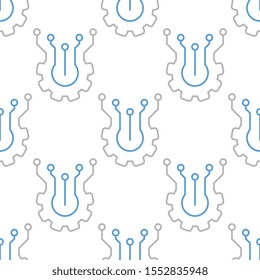 Electronics seamless pattern design, Repeat textile design. Fabric print.