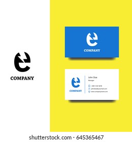 Electronics services or goods company logo and business card template