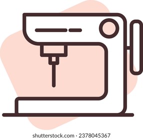 Electronics sewing machine, illustration or icon, vector on white background.