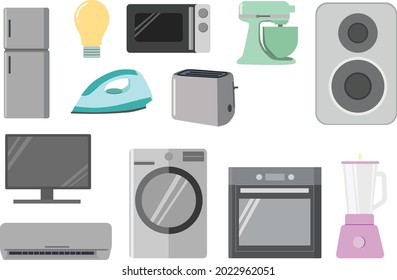 Electronics Stuff at Home Vector Illutration