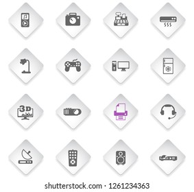 electronics supermarket flat rhombus web icons for user interface design