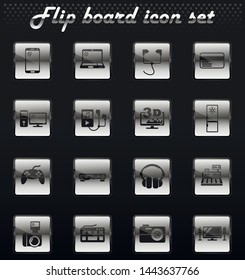 electronics supermarket vector flip mechanical icons for user interface design