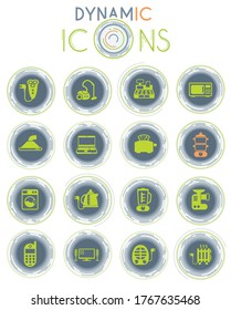 electrónica iconos vectoriales de supermercado sobre fondo blanco con líneas dinámicas para animación para diseño de interfaz web y de usuario