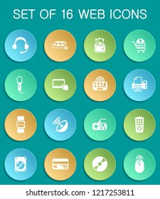 electronics supermarket web icons on colorful round buttons