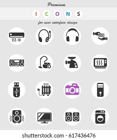 electronics supermarket web icons for user interface design