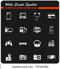 electronics supermarket web icons for user interface design