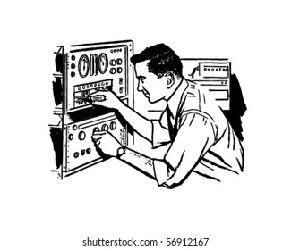 Electronics Technician 2 - Retro Clip Art