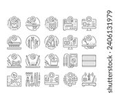 electronics technician technology icons set vector. engineer repair, circuit service, board hardware, worker maintenance, computer electronics technician technology black contour illustrations