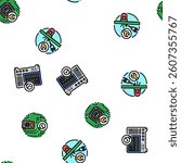 electronics technician technology vector seamless pattern thin line illustration